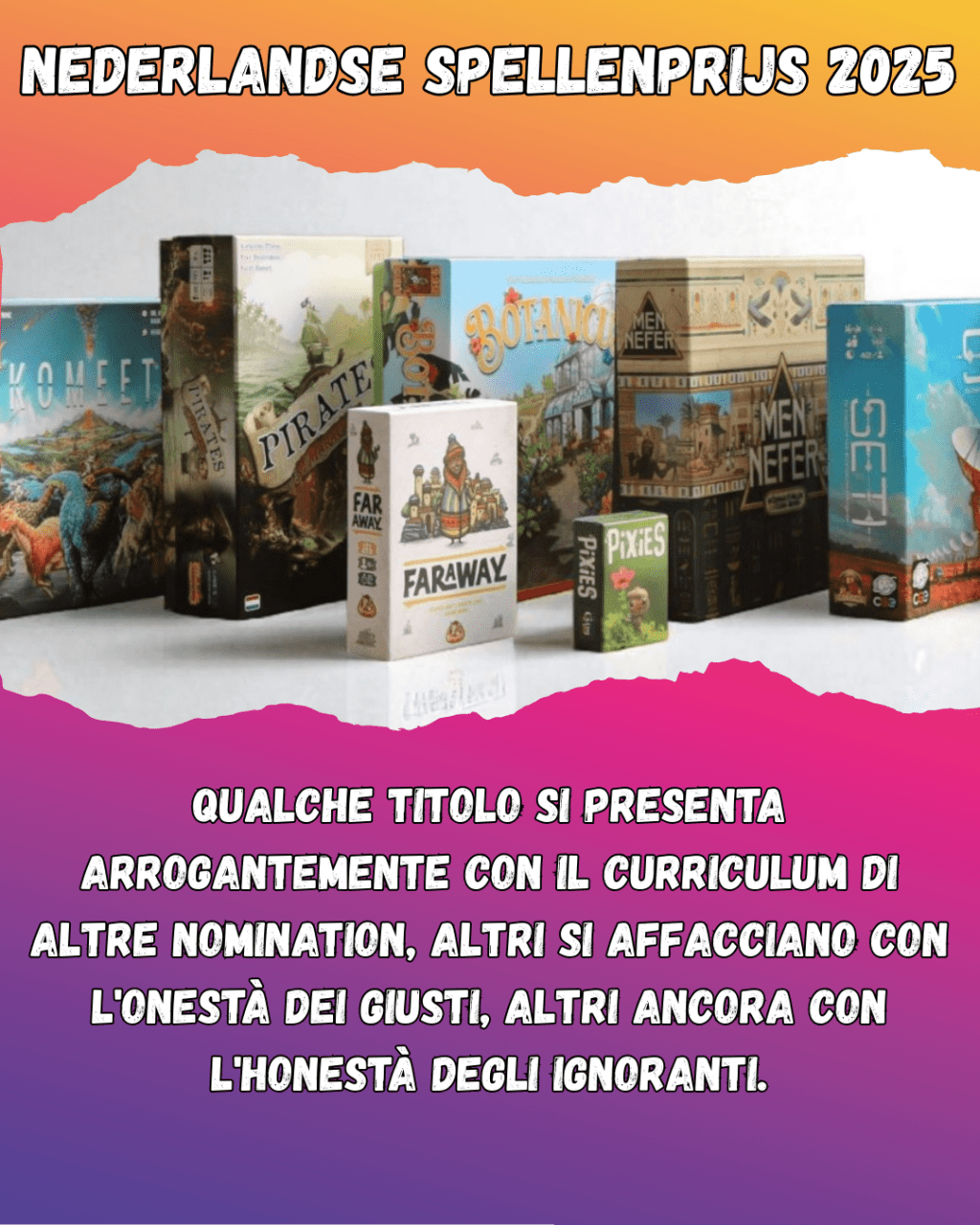 Nederlandse Spellenprijs 2025: Nomination in&nbsp;sobrietà